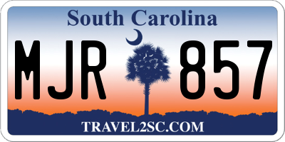 SC license plate MJR857