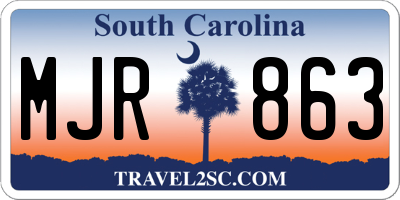 SC license plate MJR863