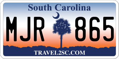 SC license plate MJR865
