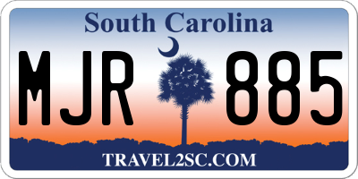 SC license plate MJR885
