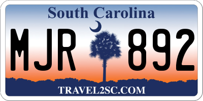 SC license plate MJR892
