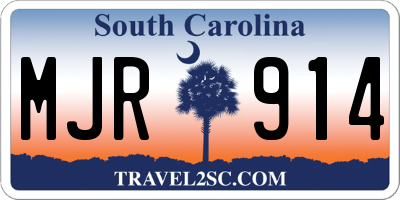 SC license plate MJR914