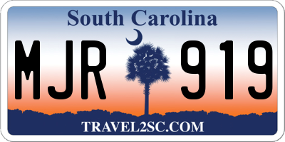 SC license plate MJR919