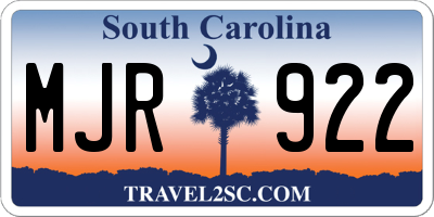 SC license plate MJR922