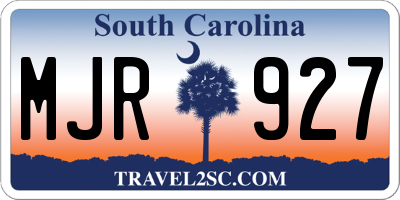 SC license plate MJR927