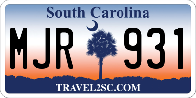 SC license plate MJR931
