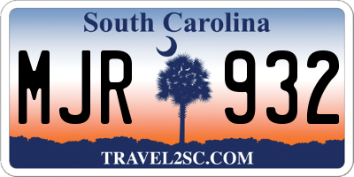 SC license plate MJR932