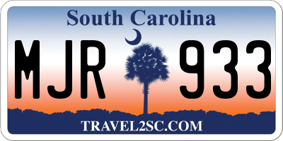 SC license plate MJR933
