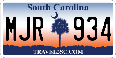 SC license plate MJR934