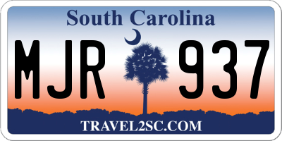 SC license plate MJR937