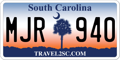 SC license plate MJR940