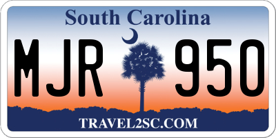 SC license plate MJR950