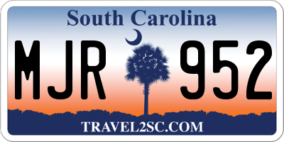 SC license plate MJR952