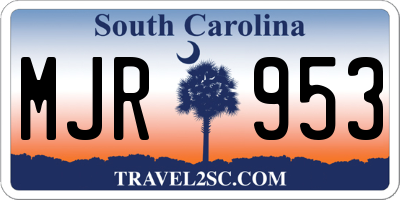 SC license plate MJR953