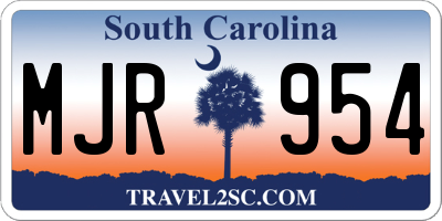 SC license plate MJR954
