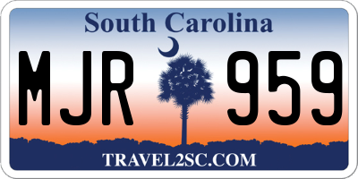 SC license plate MJR959