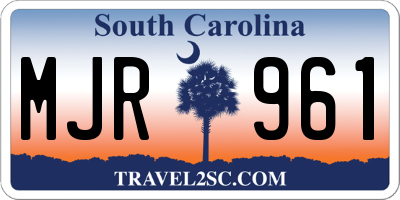 SC license plate MJR961