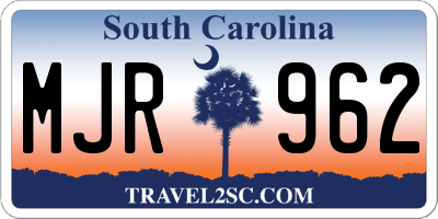SC license plate MJR962