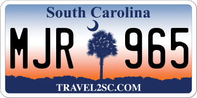 SC license plate MJR965