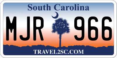 SC license plate MJR966