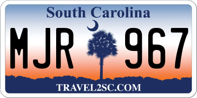 SC license plate MJR967