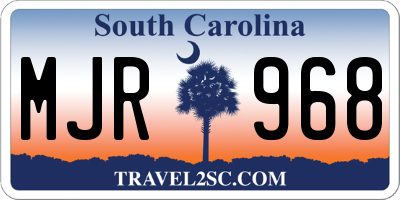 SC license plate MJR968