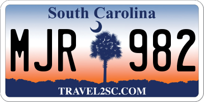 SC license plate MJR982