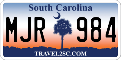 SC license plate MJR984