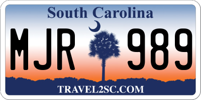 SC license plate MJR989