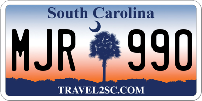 SC license plate MJR990