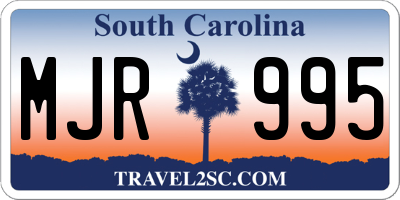 SC license plate MJR995