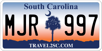 SC license plate MJR997