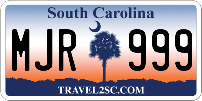 SC license plate MJR999