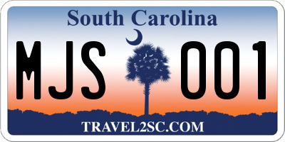 SC license plate MJS001