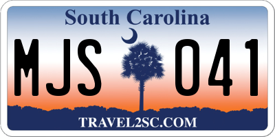 SC license plate MJS041