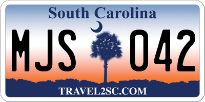 SC license plate MJS042