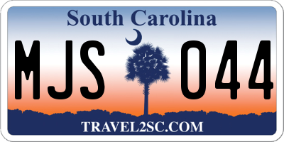 SC license plate MJS044