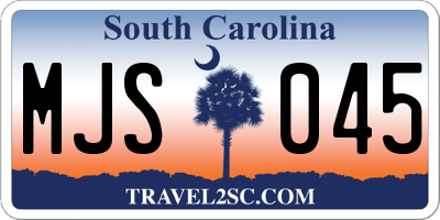 SC license plate MJS045
