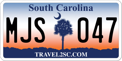 SC license plate MJS047