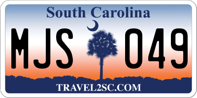 SC license plate MJS049
