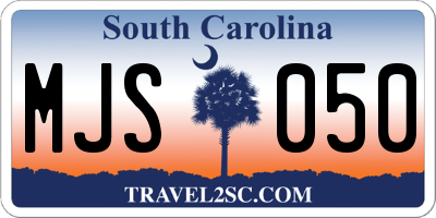 SC license plate MJS050