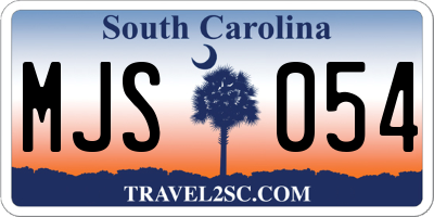 SC license plate MJS054