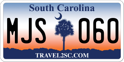 SC license plate MJS060