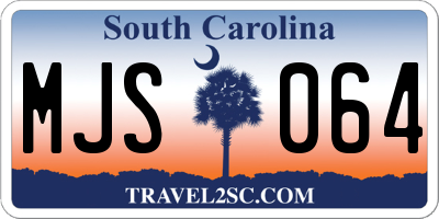 SC license plate MJS064