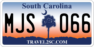 SC license plate MJS066