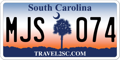 SC license plate MJS074