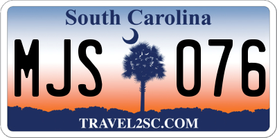 SC license plate MJS076