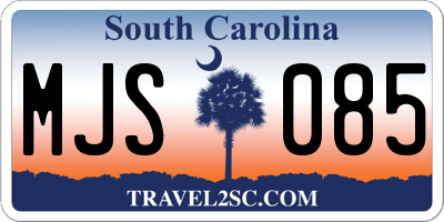 SC license plate MJS085