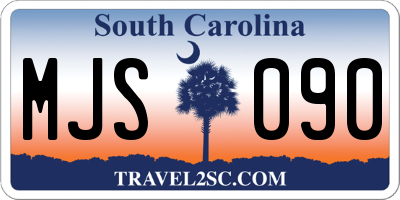 SC license plate MJS090