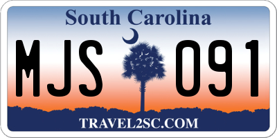 SC license plate MJS091